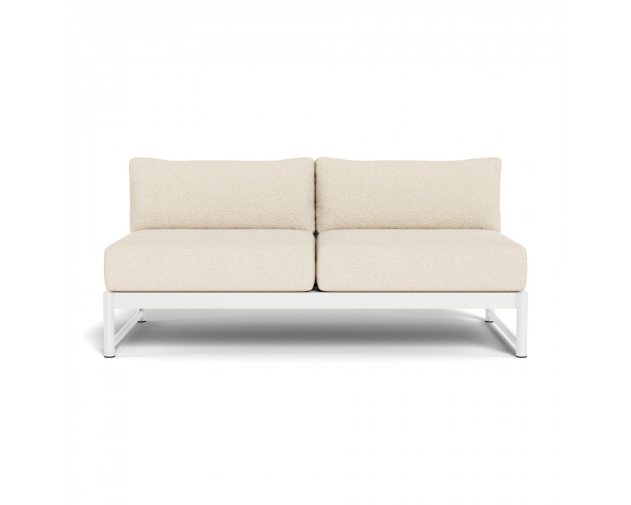 Harbour Breeze Xl 2 Seat Armless Sofa - Aluminum White, Riviera Sand