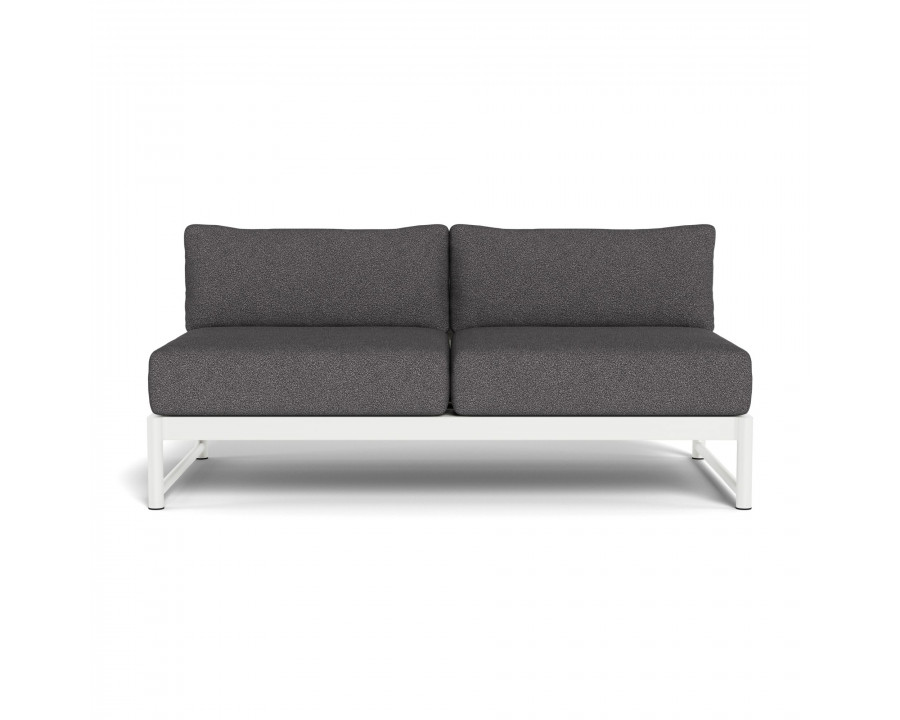 Harbour Breeze Xl 2 Seat Armless Sofa - Aluminum White, Riviera Slate