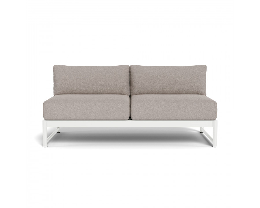 Harbour Breeze Xl 2 Seat Armless Sofa - Aluminum White, Riviera Stone