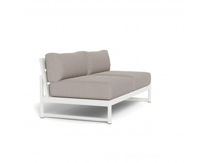 Harbour Breeze Xl 2 Seat Armless Sofa - Aluminum White, Riviera Stone