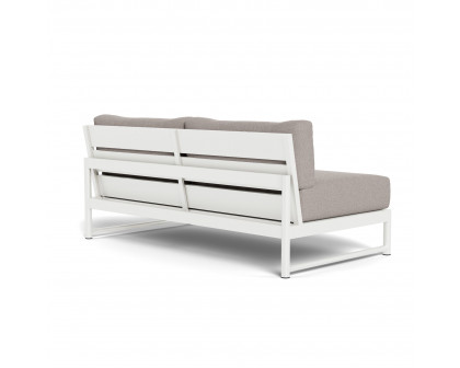 Harbour Breeze Xl 2 Seat Armless Sofa - Aluminum White, Riviera Stone