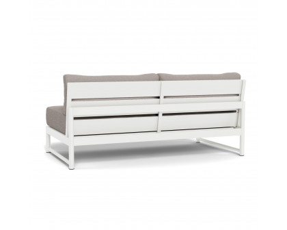 Harbour Breeze Xl 2 Seat Armless Sofa - Aluminum White, Riviera Stone