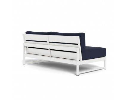 Harbour Breeze Xl 2 Seat Armless Sofa - Aluminum White, Siesta Indigo