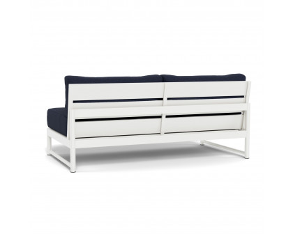 Harbour Breeze Xl 2 Seat Armless Sofa - Aluminum White, Siesta Indigo