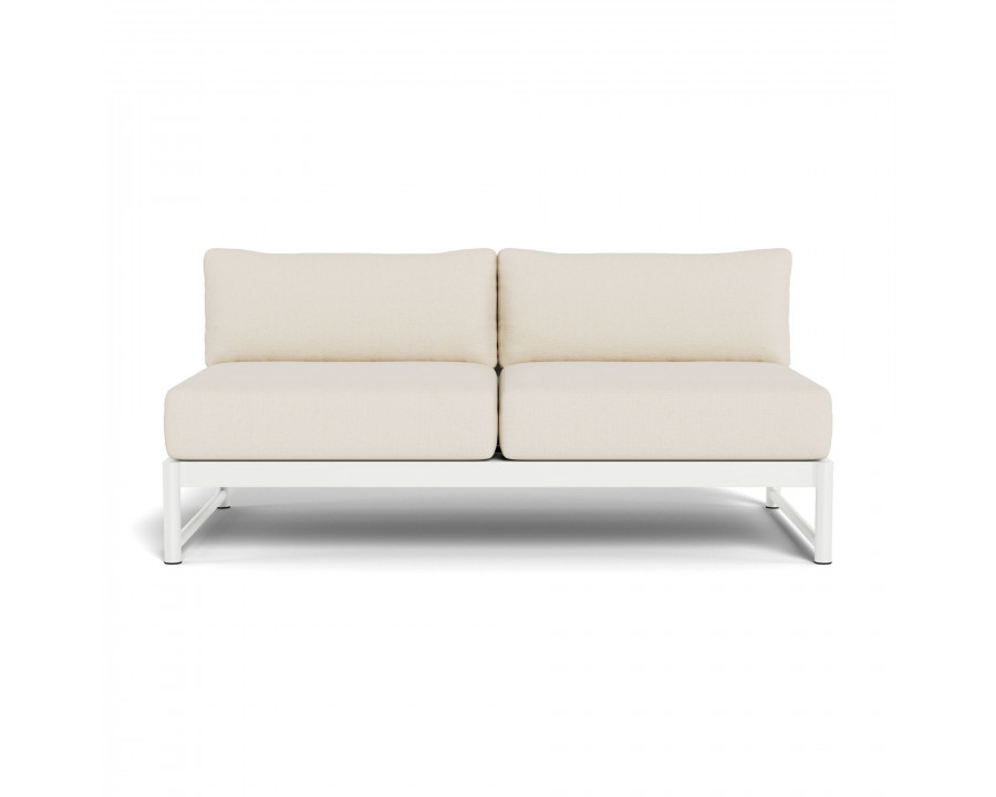 Harbour Breeze Xl 2 Seat Armless Sofa - Aluminum White, Siesta Ivory