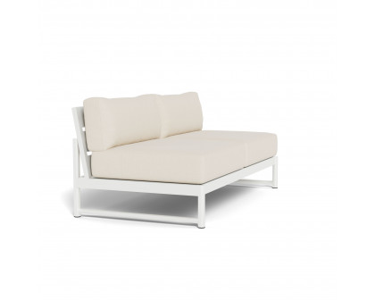 Harbour Breeze Xl 2 Seat Armless Sofa - Aluminum White, Siesta Ivory