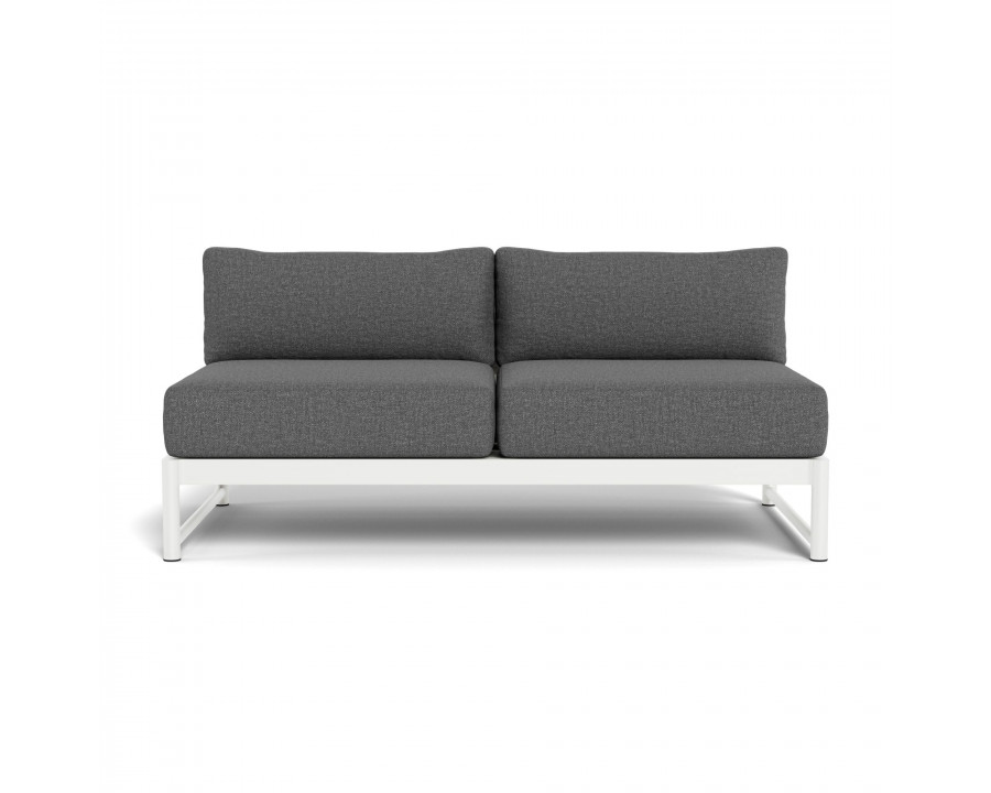 Harbour Breeze Xl 2 Seat Armless Sofa - Aluminum White, Siesta Slate