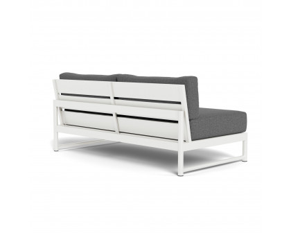 Harbour Breeze Xl 2 Seat Armless Sofa - Aluminum White, Siesta Slate