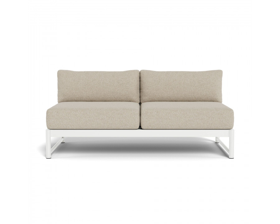 Harbour Breeze Xl 2 Seat Armless Sofa - Aluminum White, Siesta Taupe