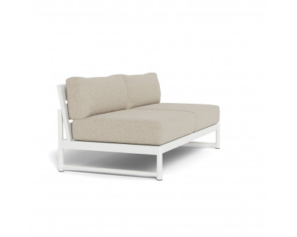 Harbour Breeze Xl 2 Seat Armless Sofa - Aluminum White, Siesta Taupe