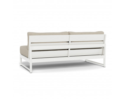 Harbour Breeze Xl 2 Seat Armless Sofa - Aluminum White, Siesta Taupe