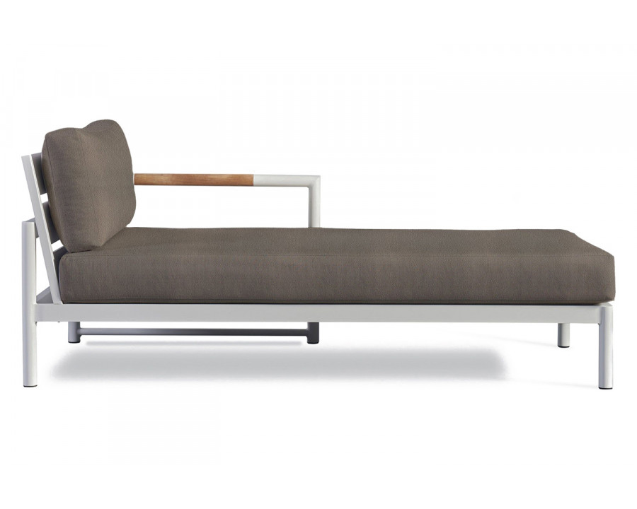 Harbour Breeze Xl Chaise Right - Aluminum White, Riviera Stone