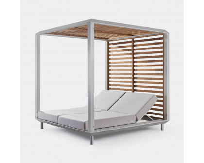 Harbour Breeze Xl Cabana - Aluminum Asteroid, Lisos Grafito, Teak Natural