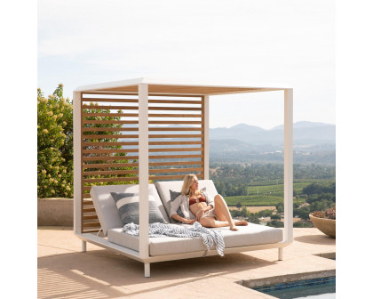 Harbour Breeze Xl Cabana - Aluminum Asteroid, Lisos Grafito, Teak Natural