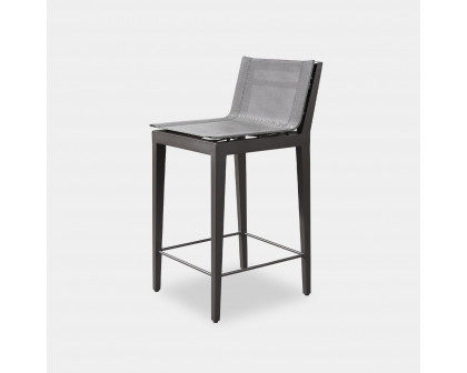 Harbour Byron Aluminum Bar Stool - Aluminum Asteroid, Batyline Silver