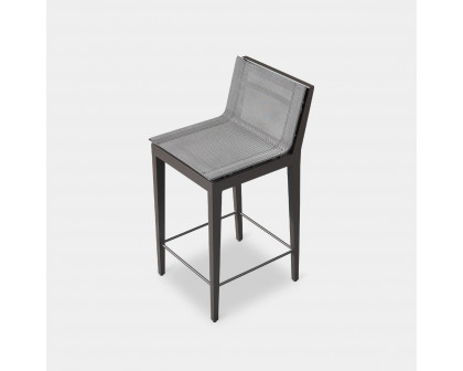 Harbour Byron Aluminum Bar Stool - Aluminum Asteroid, Batyline Silver