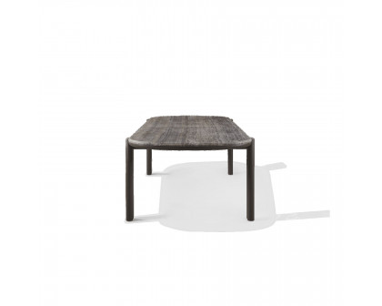 Harbour Cove Aluminum Pill Dining Table - Aluminum Asteroid, Travertine Dark Gray