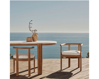 Harbour Cove Teak Dining Chair - Teak Natural, Panama Cloud