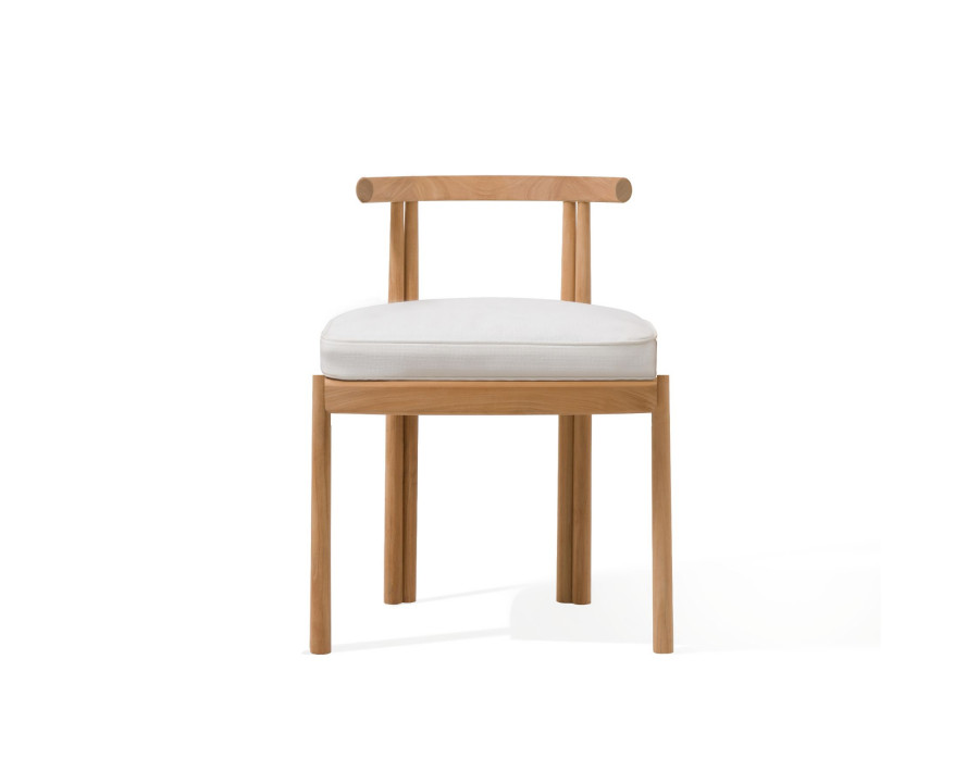 Harbour Cove Teak Armless Dining Chair - Teak Natural, Panama Cloud