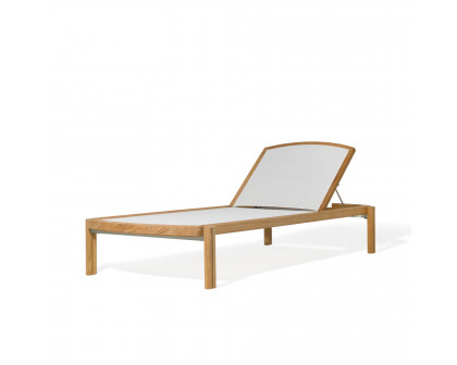 Harbour Cove Teak Stacking Sun Lounge - Teak Natural, Batyline White