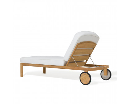 Harbour Cove Teak Sun Lounge - Teak Natural, Lisos Piedra