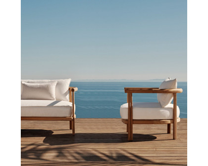 Harbour Cove Teak Lounge Chair - Teak Natural, Panama Marble