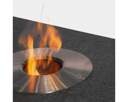 Harbour Fire Burner Coffee Table - Aluminum Asteroid, Granite Black