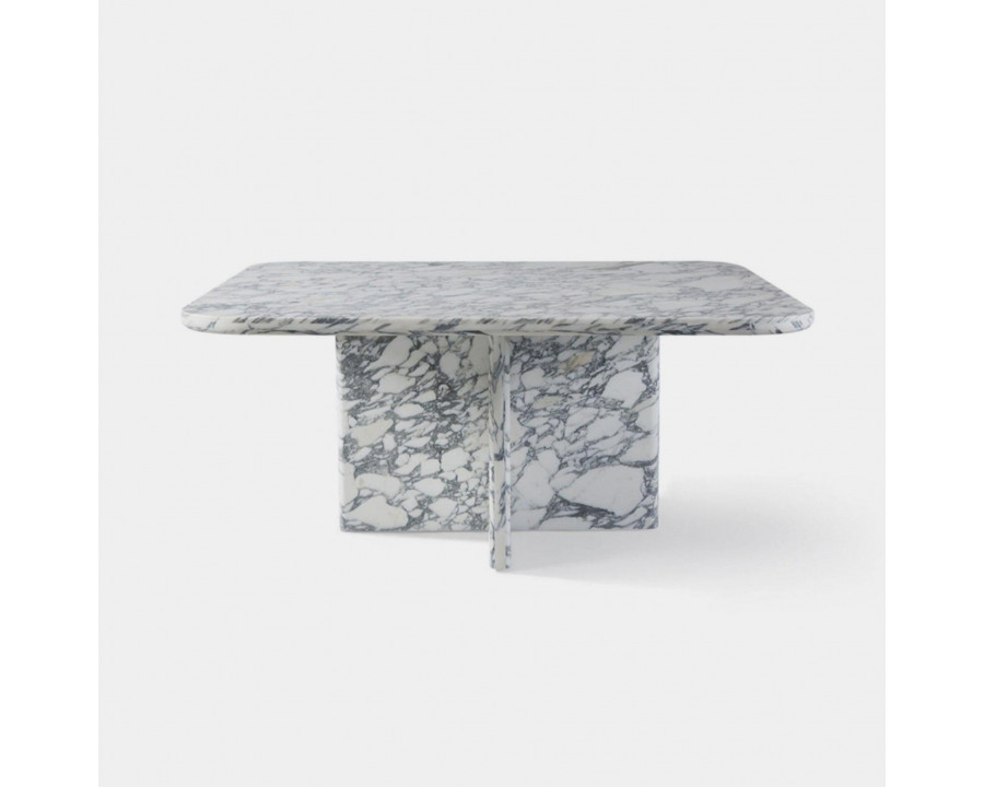 Harbour Ford Square Dining Table 67" - Travertine Silver