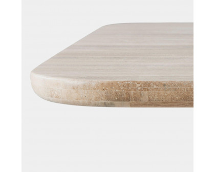 Harbour Ford Square Dining Table 67" - Travertine Silver