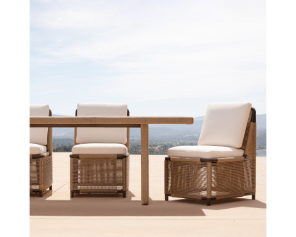 Harbour Formentera Armless Dining Chair - Aluminum Bronze, Lisos Piedra