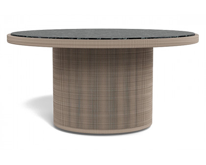 Harbour Formentera Round Dining Table 60" - Twisted Rope Dune, Marble Verde