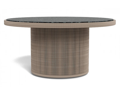 Harbour Formentera Round Dining Table 60" - Twisted Rope Dune, Travertine Natural