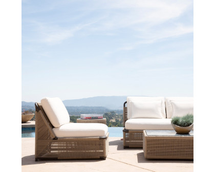 Harbour Formentera 3 Seat Armless Sofa - Aluminum Bronze, Lisos Piedra, Twisted Rope Dune