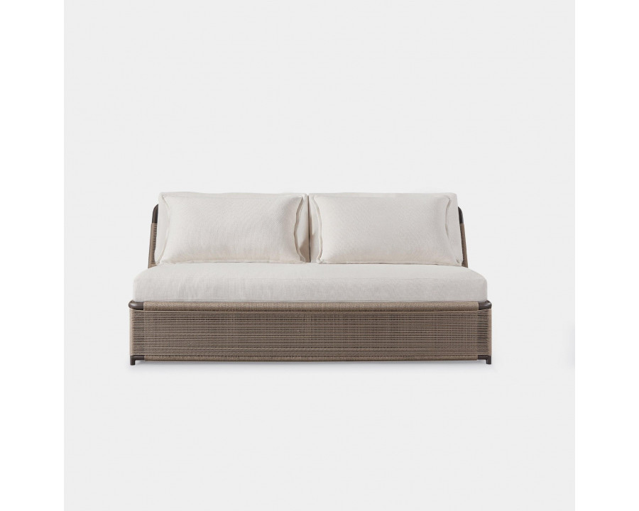 Harbour Formentera 2 Seat Armless Sofa - Aluminum Bronze, Lisos Grafito, Twisted Rope Dune