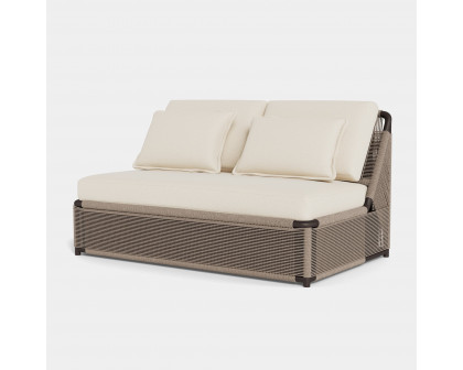 Harbour Formentera 2 Seat Armless Sofa - Aluminum Bronze, Lisos Grafito, Twisted Rope Dune