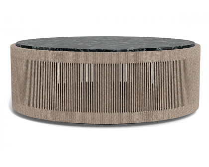 Harbour Formentera Round Coffee Table - Twisted Rope Dune, Travertine Natural