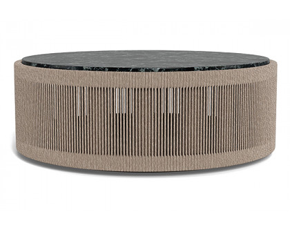 Harbour Formentera Round Coffee Table - Twisted Rope Dune, Travertine Natural