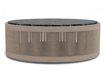 Harbour Formentera Round Coffee Table - Twisted Rope Dune, Travertine Natural