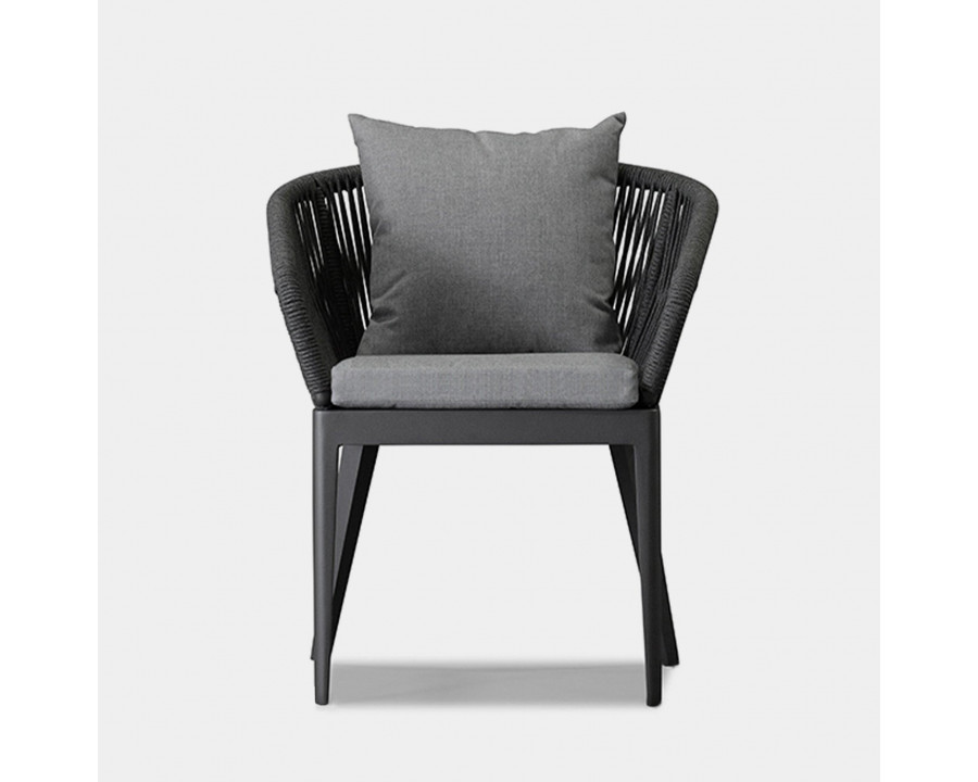 Harbour Hamilton Dining Chair - Aluminum Asteroid, Siesta Indigo, Rope Dark Gray