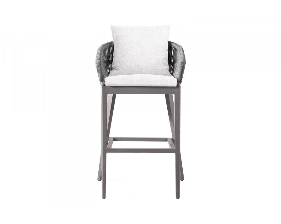 Harbour Hamilton Counter Stool - Aluminum Taupe, Panama Blanco