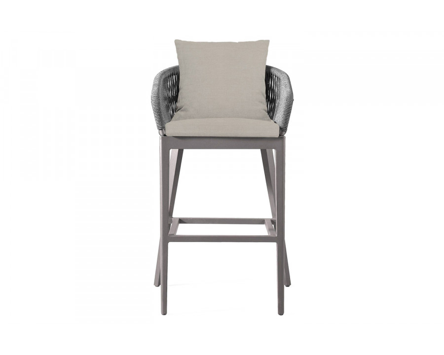 Harbour Hamilton Counter Stool - Aluminum Taupe, Panama Marble