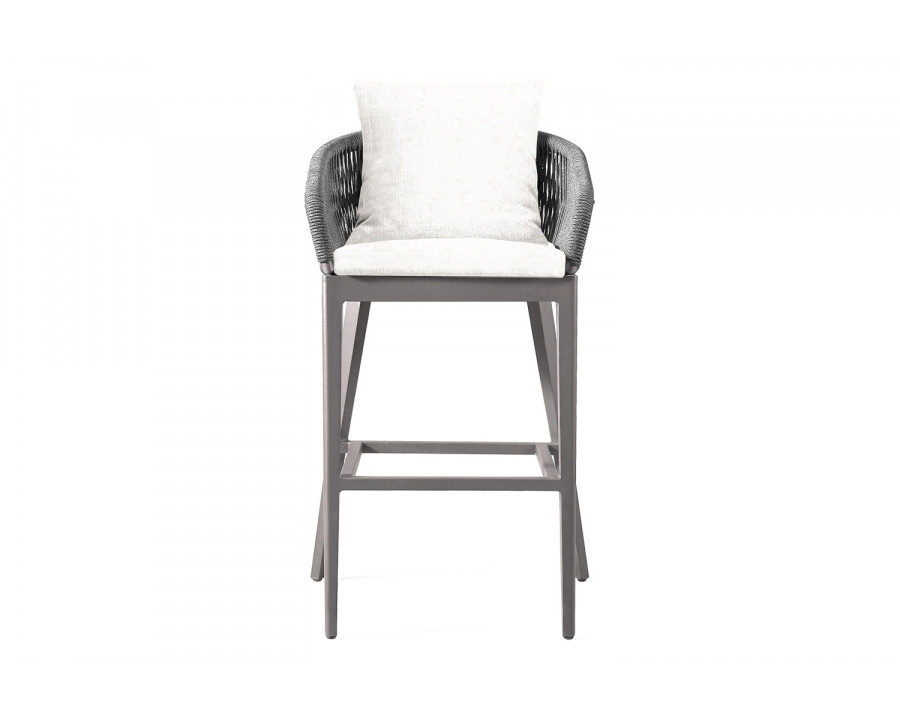 Harbour Hamilton Counter Stool - Aluminum Taupe, Siesta Ivory