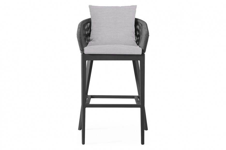 Harbour™ Hamilton Bar Stool - Aluminum Asteroid, Panama Cloud