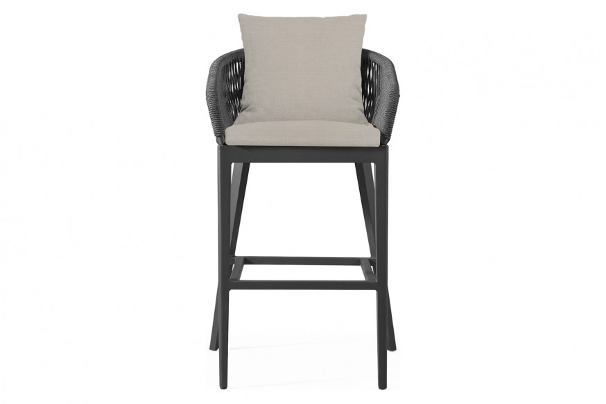 Harbour™ Hamilton Bar Stool - Aluminum Asteroid, Panama Marble