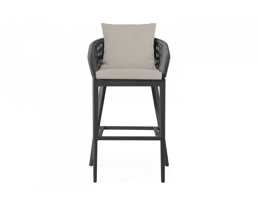 Harbour Hamilton Bar Stool - Aluminum Asteroid, Panama Marble