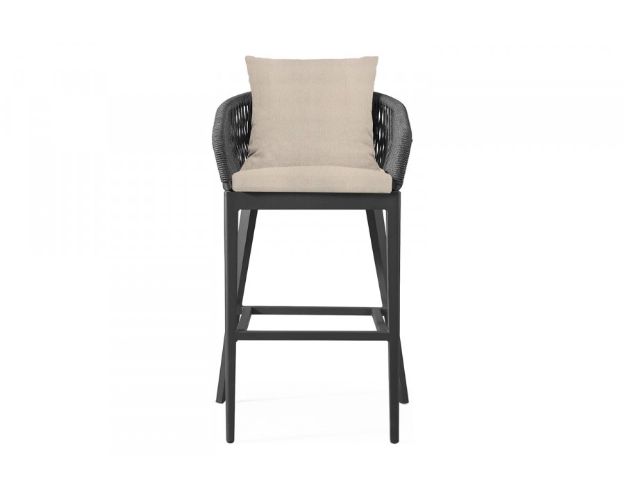 Harbour Hamilton Bar Stool - Aluminum Asteroid, Riviera Sand