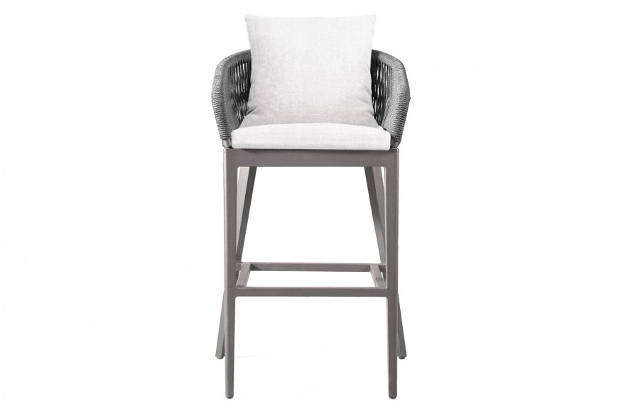 Harbour™ Hamilton Bar Stool - Aluminum Taupe, Panama Blanco