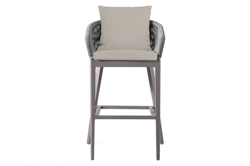 Harbour™ Hamilton Bar Stool - Aluminum Taupe, Panama Marble