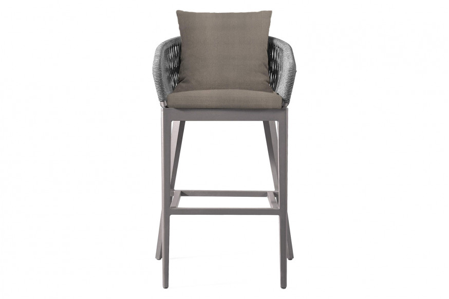 Harbour™ Hamilton Bar Stool - Aluminum Taupe, Riviera Stone