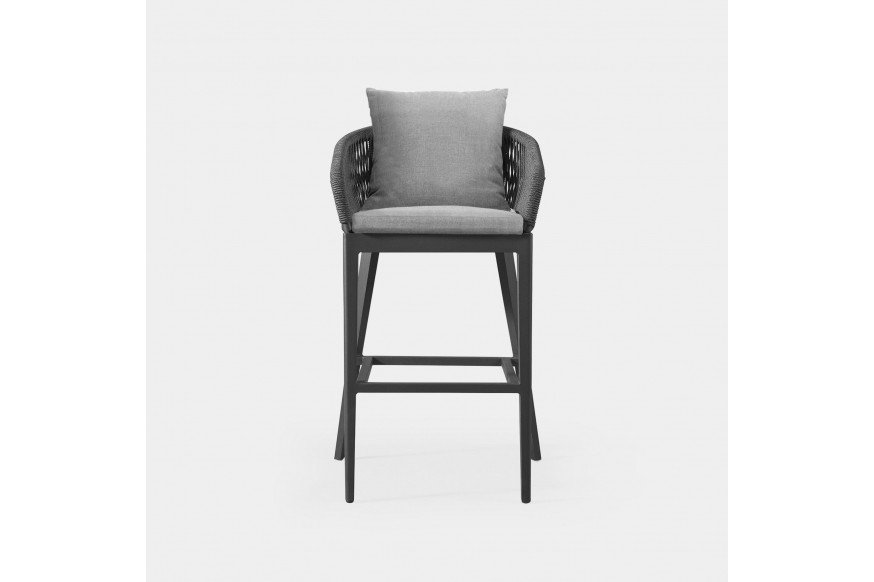 Harbour™ Hamilton Bar Stool - Aluminum Taupe, Siesta Indigo, Rope Light Gray